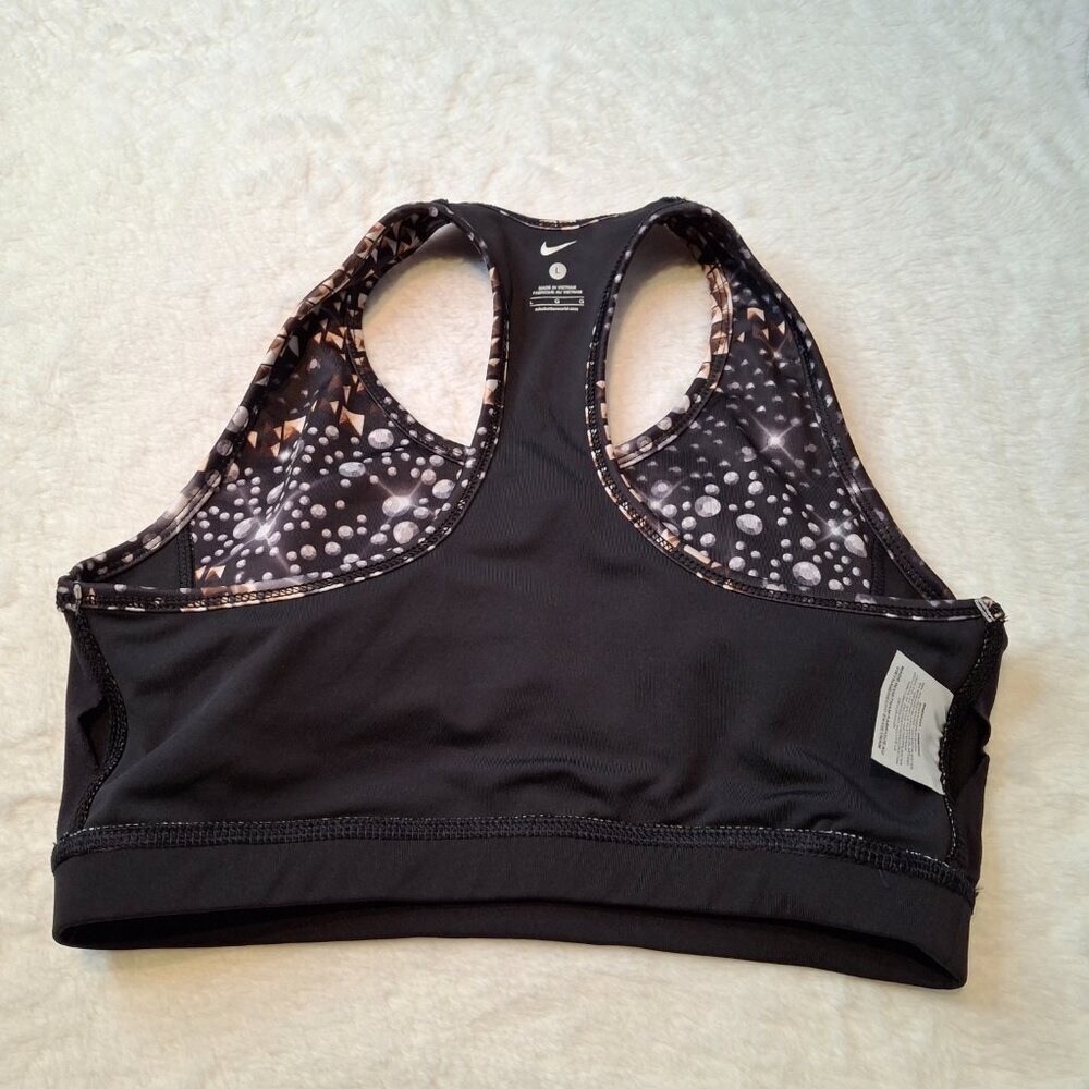 Nike Diamonds Graphic Sports Bra Sz L Racerback Removable Pads Workout Grunge - Picture 6 of 11